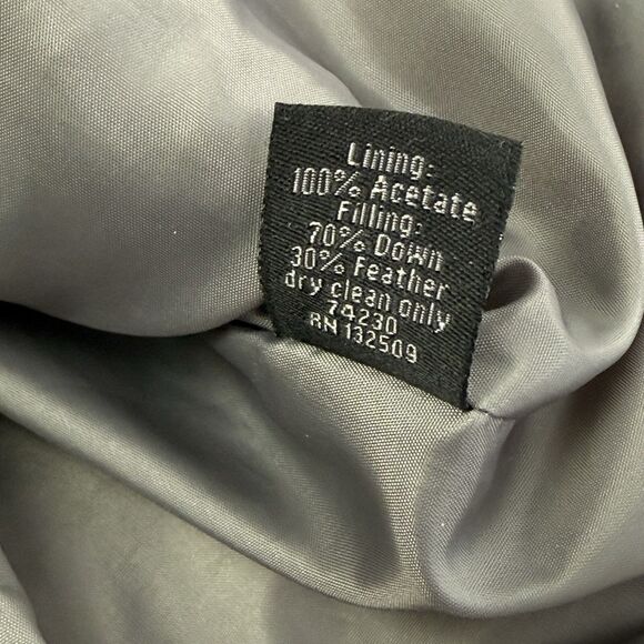 Saks Fifth Avenue Down Puffer Jacket Men XL Black Gray Tweed Zip Snap - Picture 13 of 14